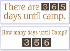 Days until camp sign